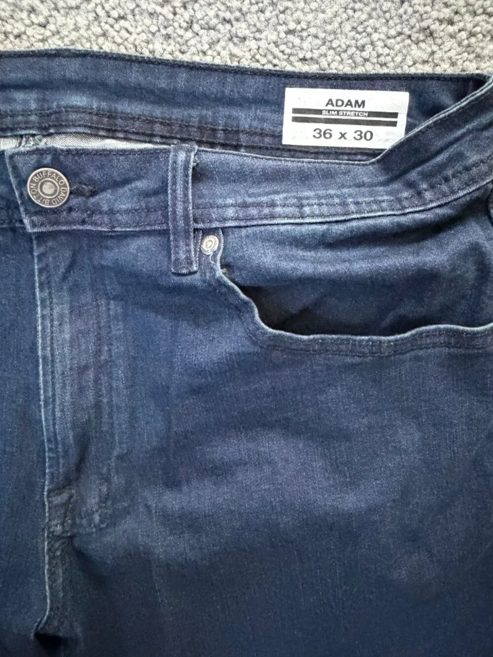 Buffalo David Bitton Adam Slim Stretch Jeans -Men's Size 36x30 - Dark Wash - EUC
